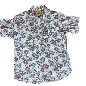 Western Aloha Men's XL Pearl Snap Floral Hawaiian Big Island Reverse Print